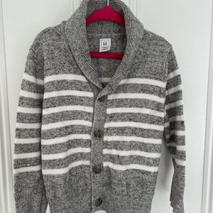 Cotton shawl-neck sweater in cotton/poly blend, 4years